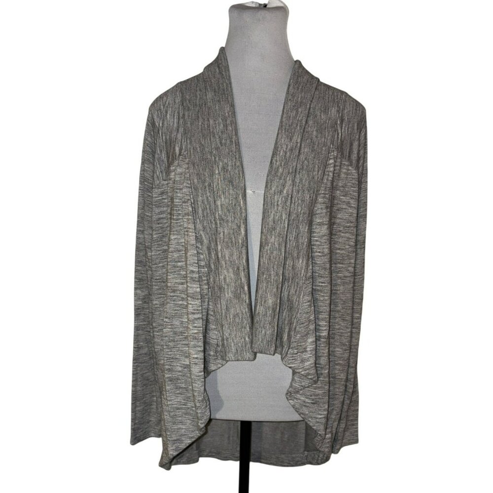 Athleta Nirvana Heathered Gray Open Front Modal Blend Cardigan Size M